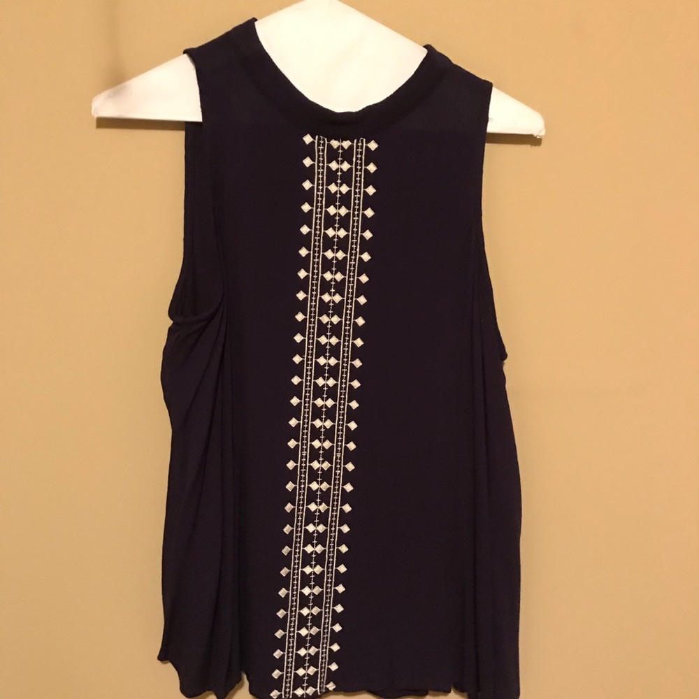 Blue sleeveless top